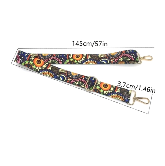 Adjustable Geometric Pattern Shoulder Strap Expandable 45" - Picture 5 of 7